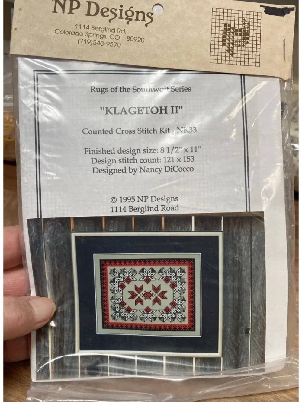 NP Designs 1995 Rugs Of The Southwest Series Klagetoh II Ctd Cross Stitch Kit
